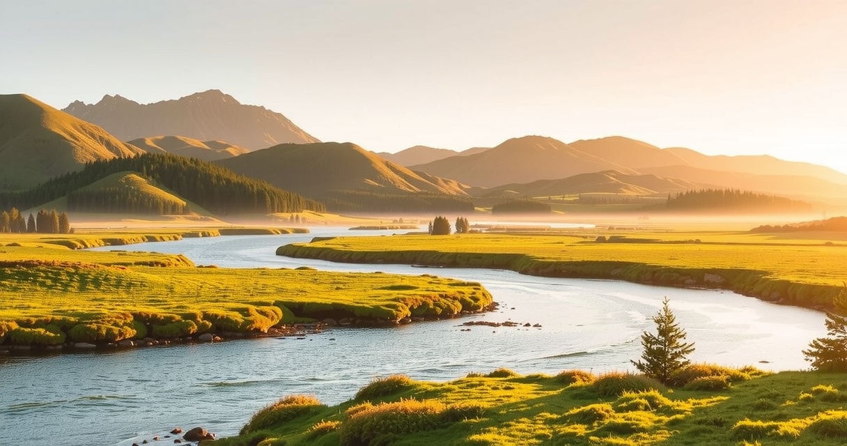 Serene natural landscape representing wellness and balance